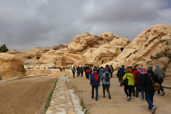 unterwegs zur Felsenstadt in Petra/Jordanien